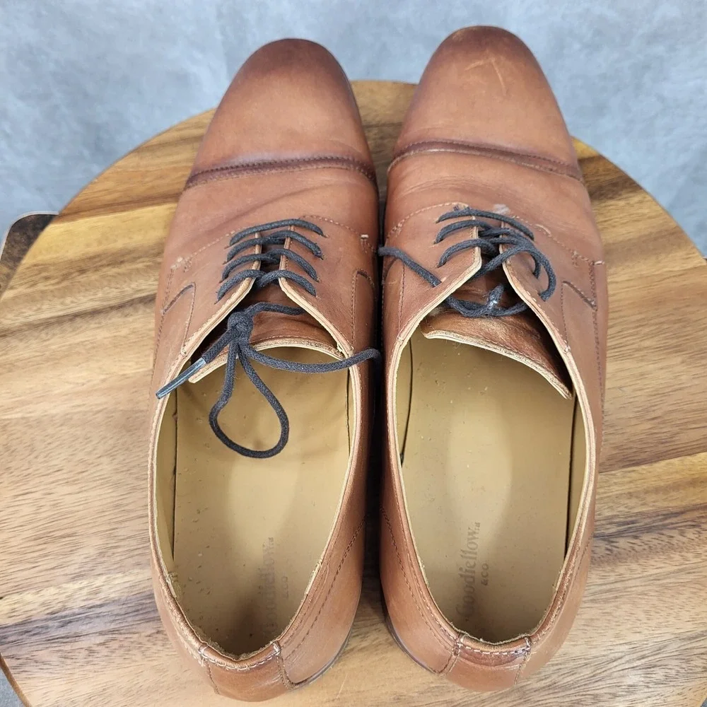 Goodfellow & Co Oxford Shoes Mens 12‎ Target Brown Leather Cap Toe Dress Shoes